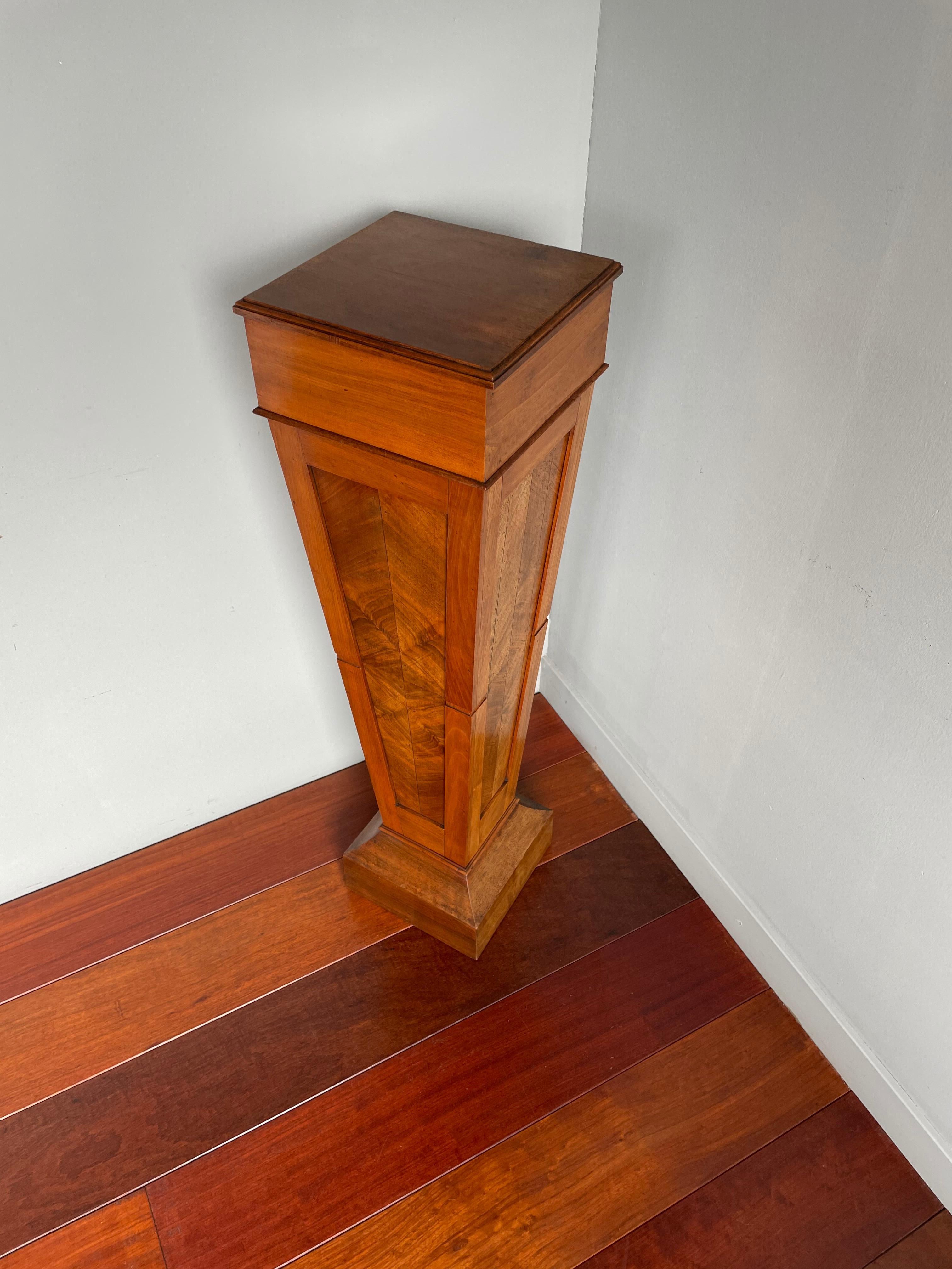 Pure Art Deco Teakwood Pedestal / Sculpture Stand for a Bust Sculpture Vase Etc. 1