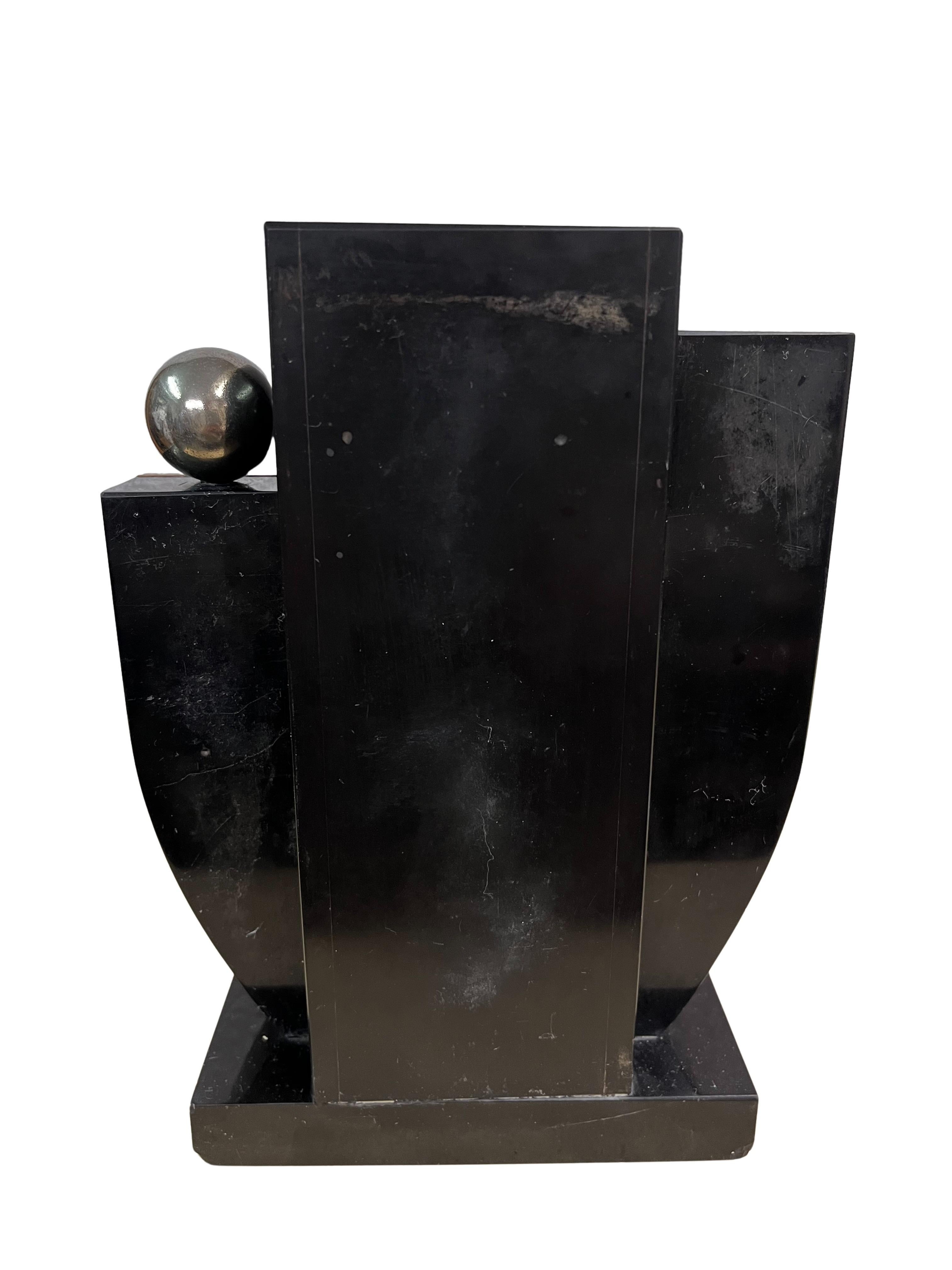 Early 20th Century Pure Art Deco Vase, paper weight, marble, tree nature motive, France, 1920s