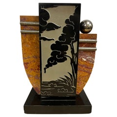 Pure Art Deco Vase, paper weight, marble, tree nature motive, France, 1920s