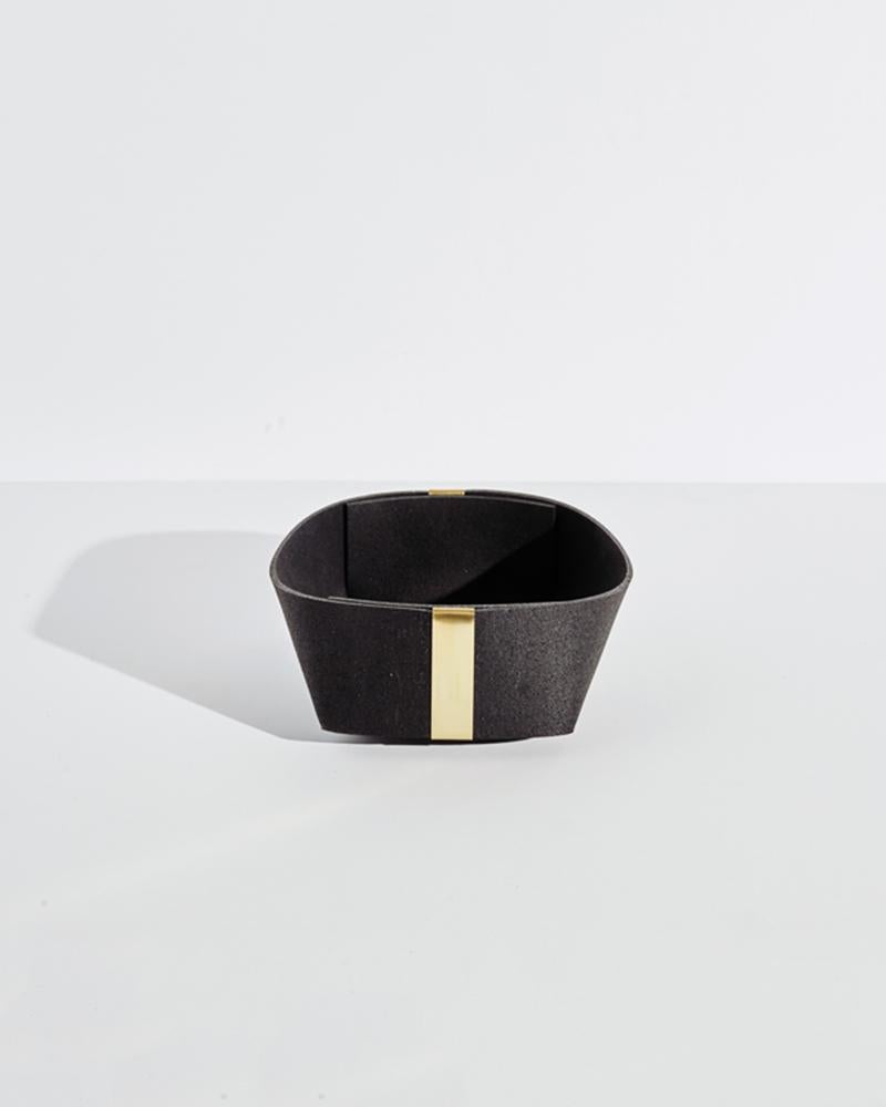 American Pure Black Rubber and Brass Basket Nesting Set by Slash Objects