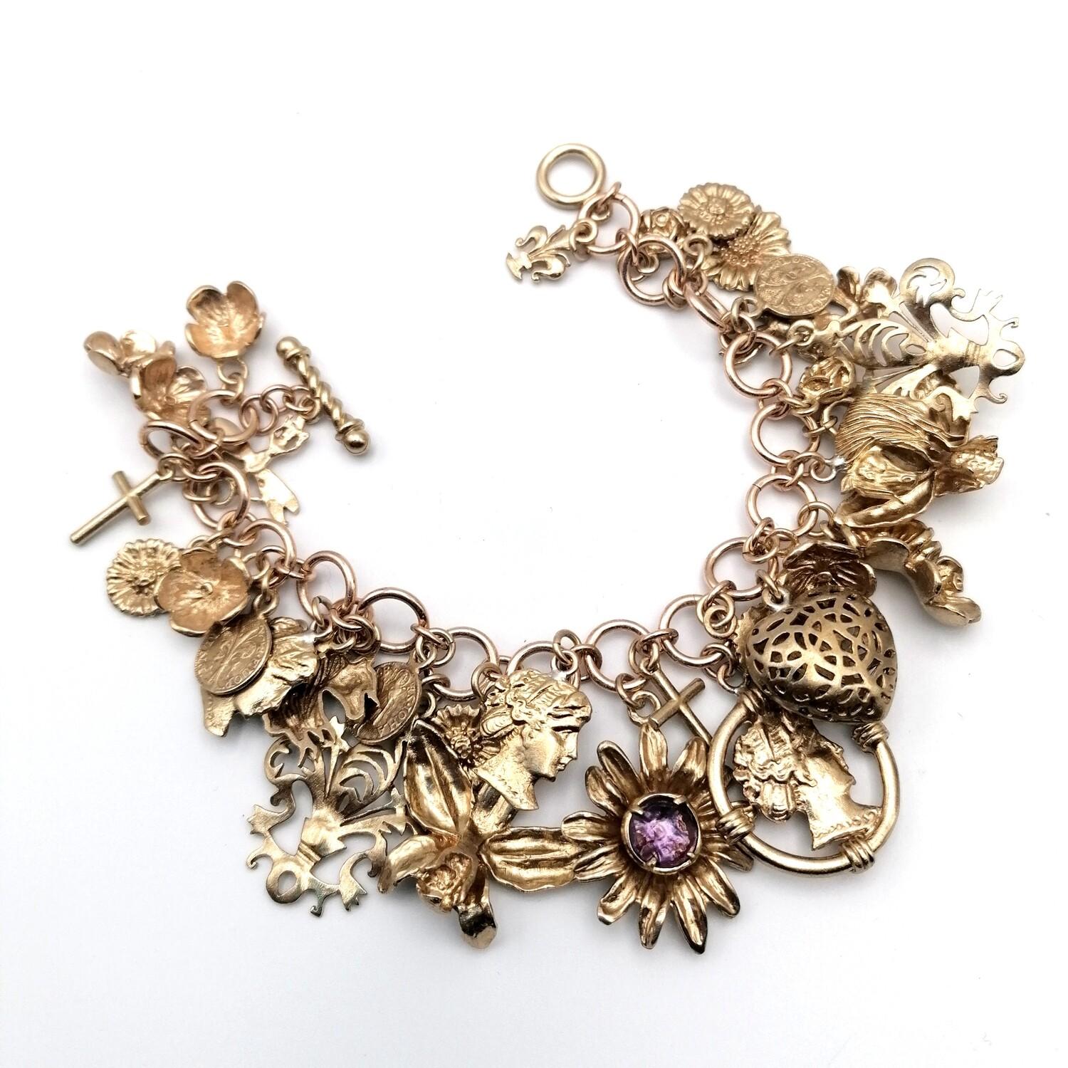 Collier/bracelet « Charm » en bronze pur de Patrizia Daliana en vente 2