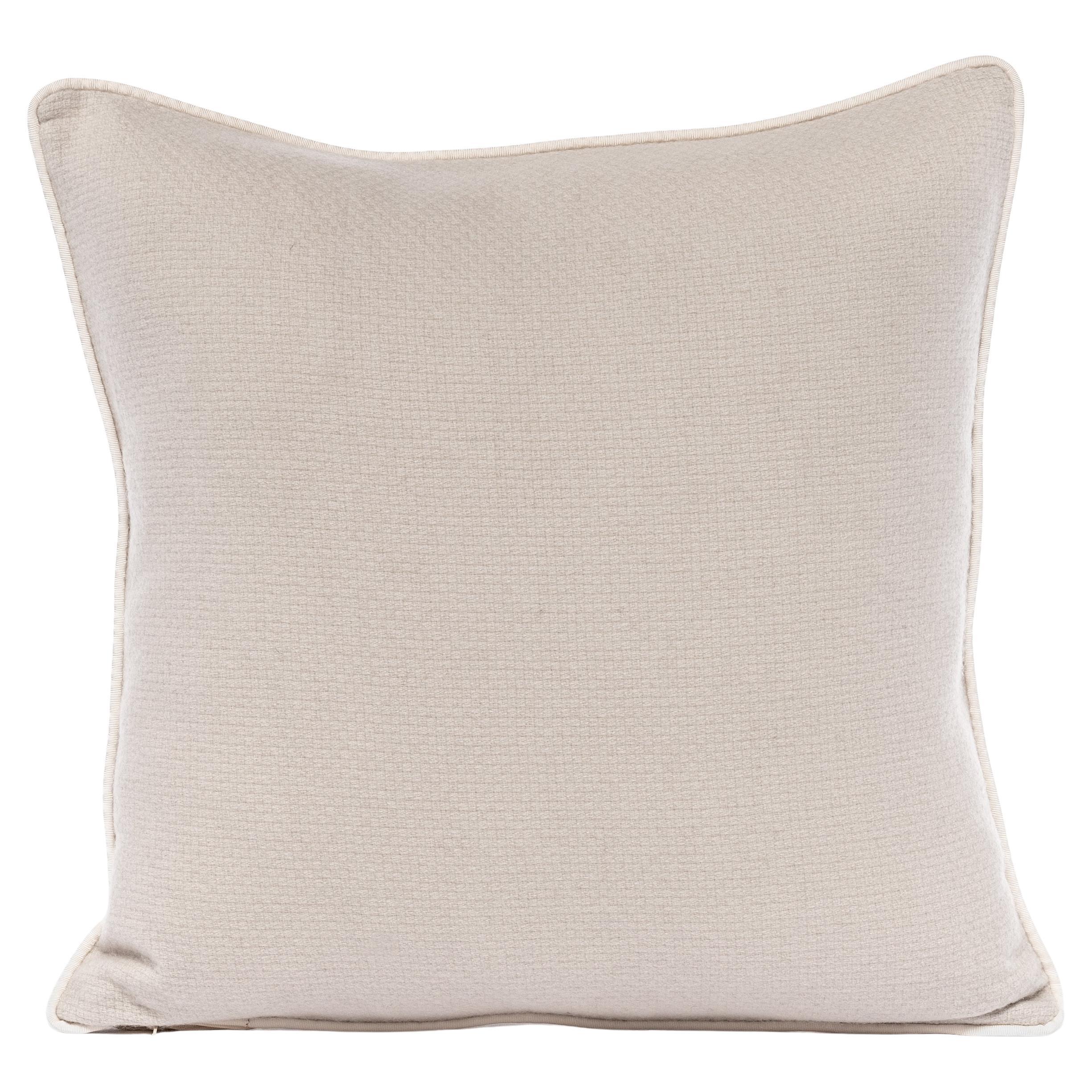 Pure Cashmere Beige Large Cushion by Muchi Decor, Made in Italy
