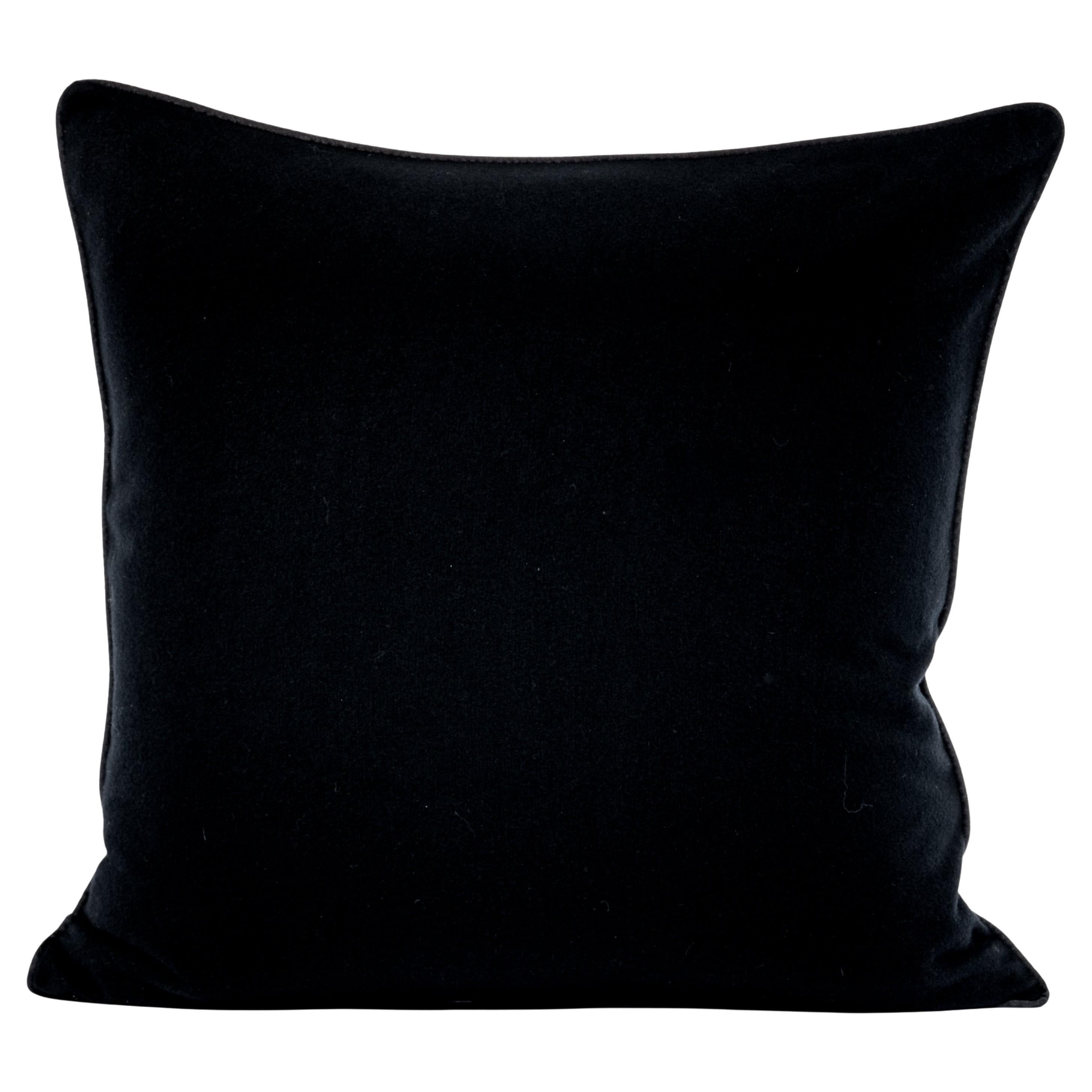 Pure Cashmere Black Classic Cushion by Muchi Decor, Made in Italy