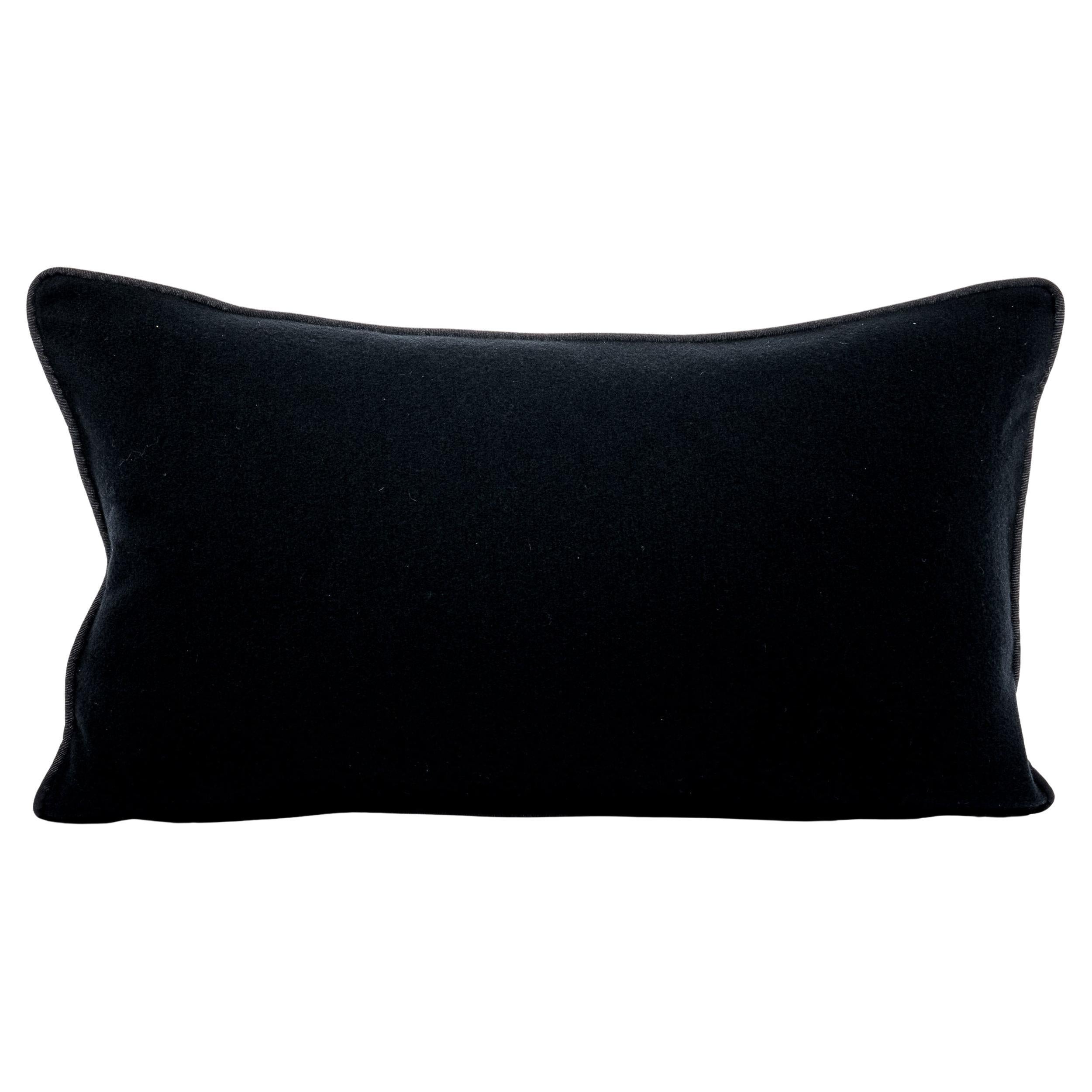 Pure Cashmere Black Lumbar Cushion by Muchi Decor, Made in Italy