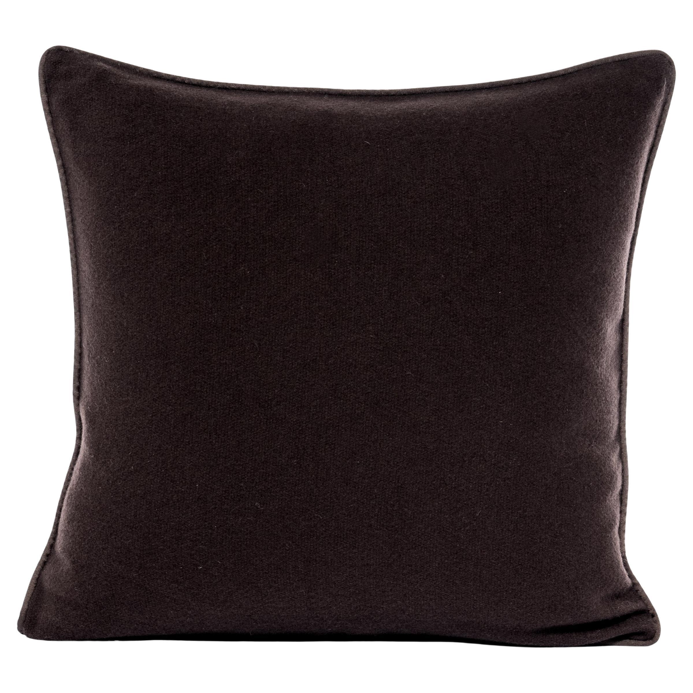 Braunes Classic-Kissen aus reinem Kaschmir von Muchi Decor, hergestellt in Italien