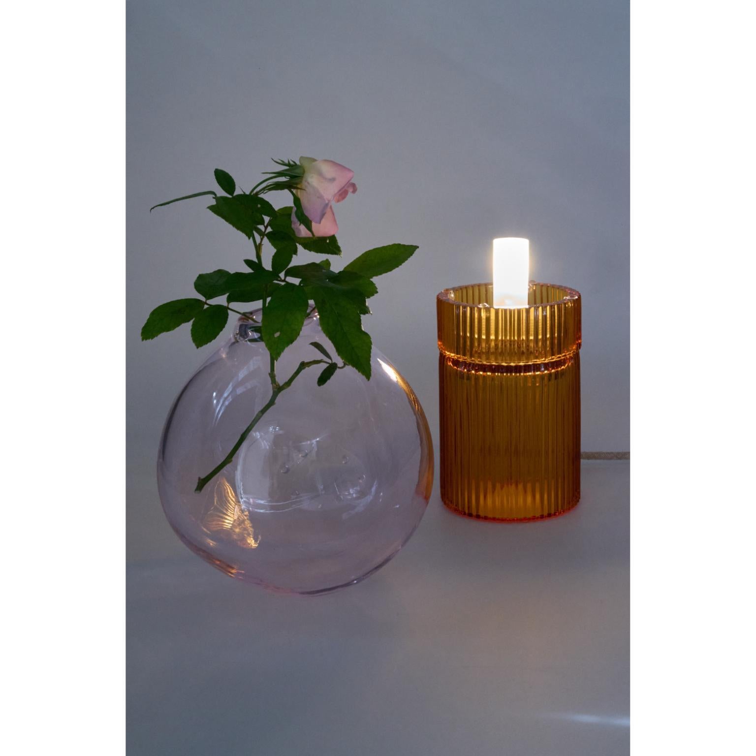 Pure Crystal Glass Nina Amber and Grande Table Lamp by Studio Bojola For Sale 1