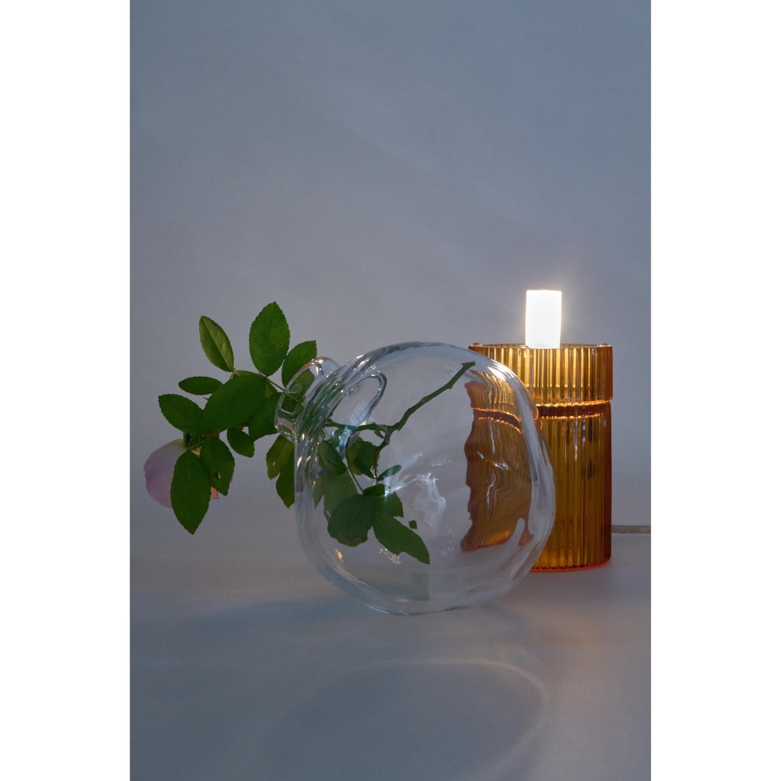 Pure Crystal Glass Nina Amber and Grande Table Lamp by Studio Bojola For Sale 2