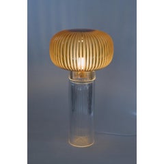 Pure Crystal Glass Onna Clear and Grande Amber Table Lamp by Studio Bojola