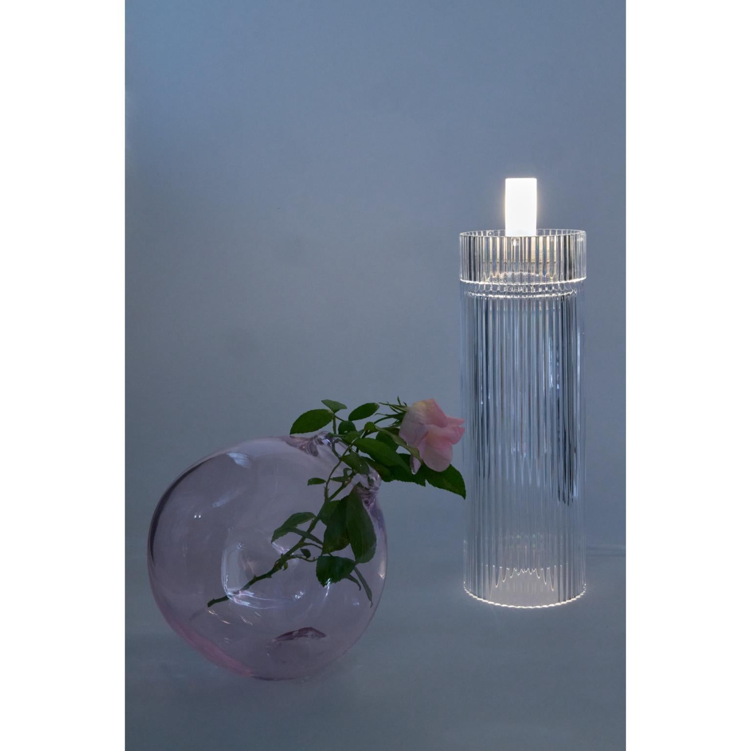 Pure Crystal Glass Onna Clear Piccolo Table Lamp by Studio Bojola In New Condition For Sale In Geneve, CH