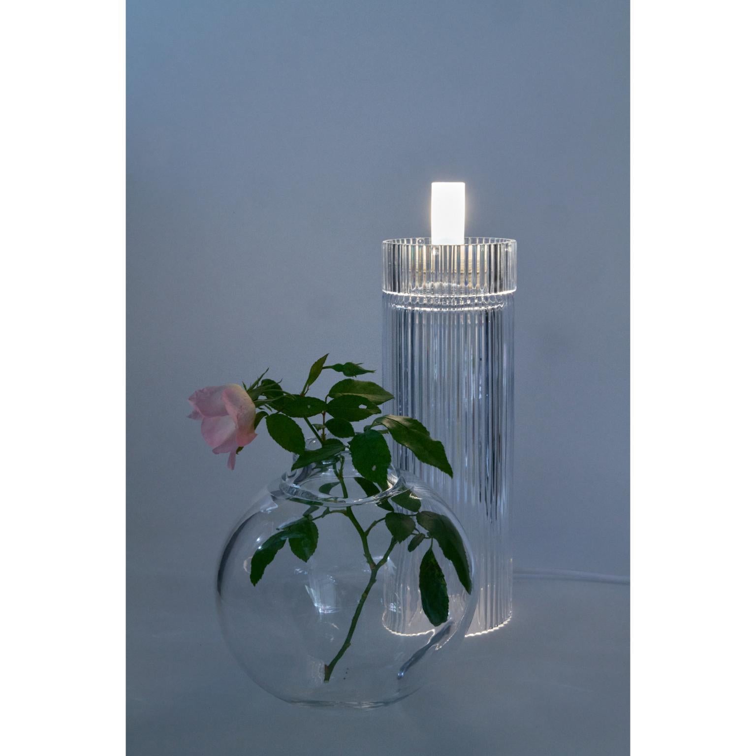 Pure Crystal Glass Onna Clear Piccolo Table Lamp by Studio Bojola For Sale 1