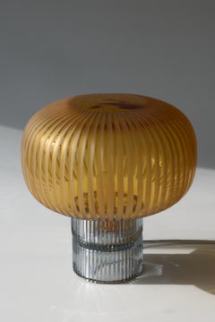 Pure Crystal Glass Tello Grey and Grande Amber Table Lamp by Studio Bojola