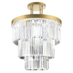 Lampadario rotondo in cristallo puro