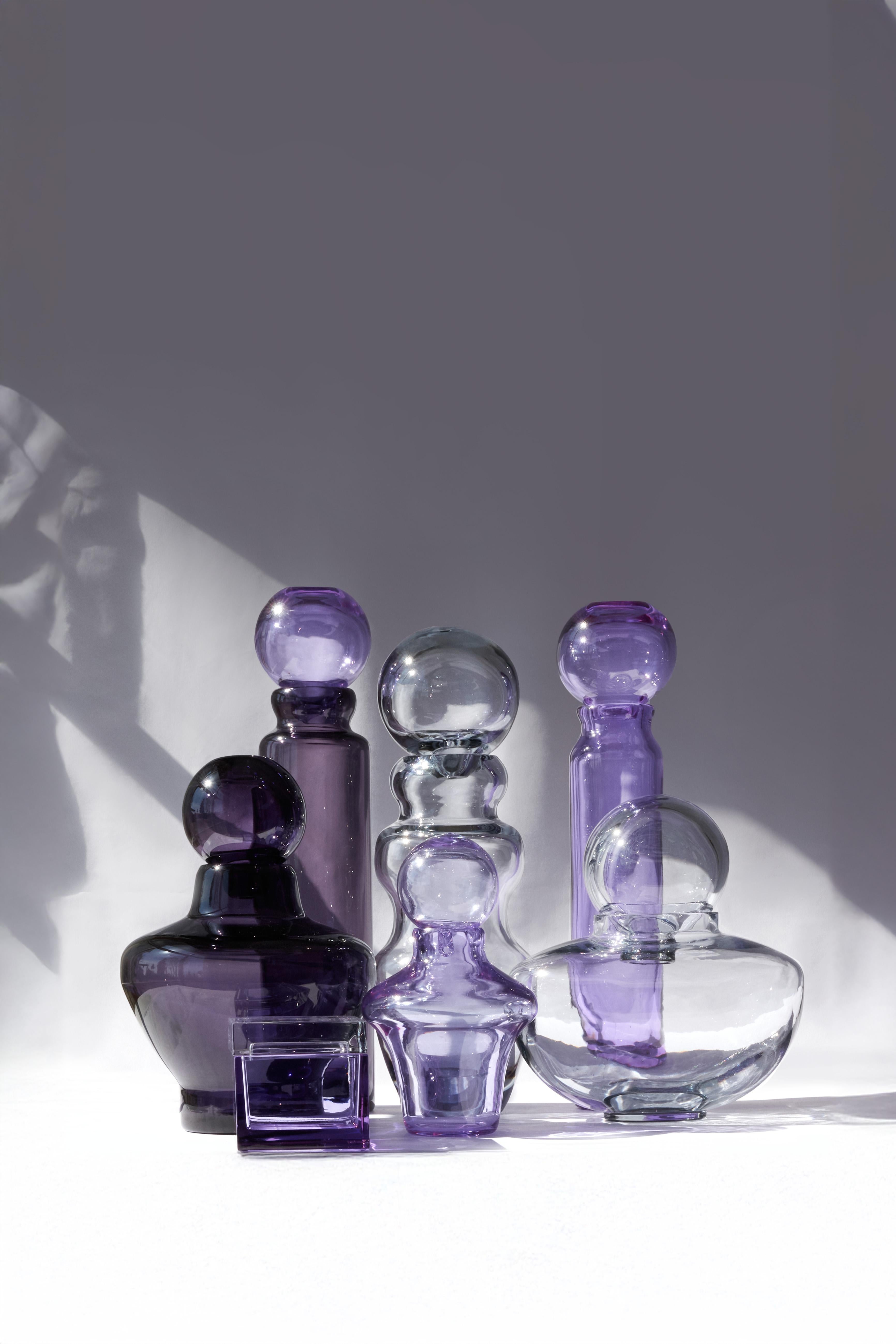 Contemporary Pure Crystal Saturno & Saturnino Vase by Studio Bojola For Sale