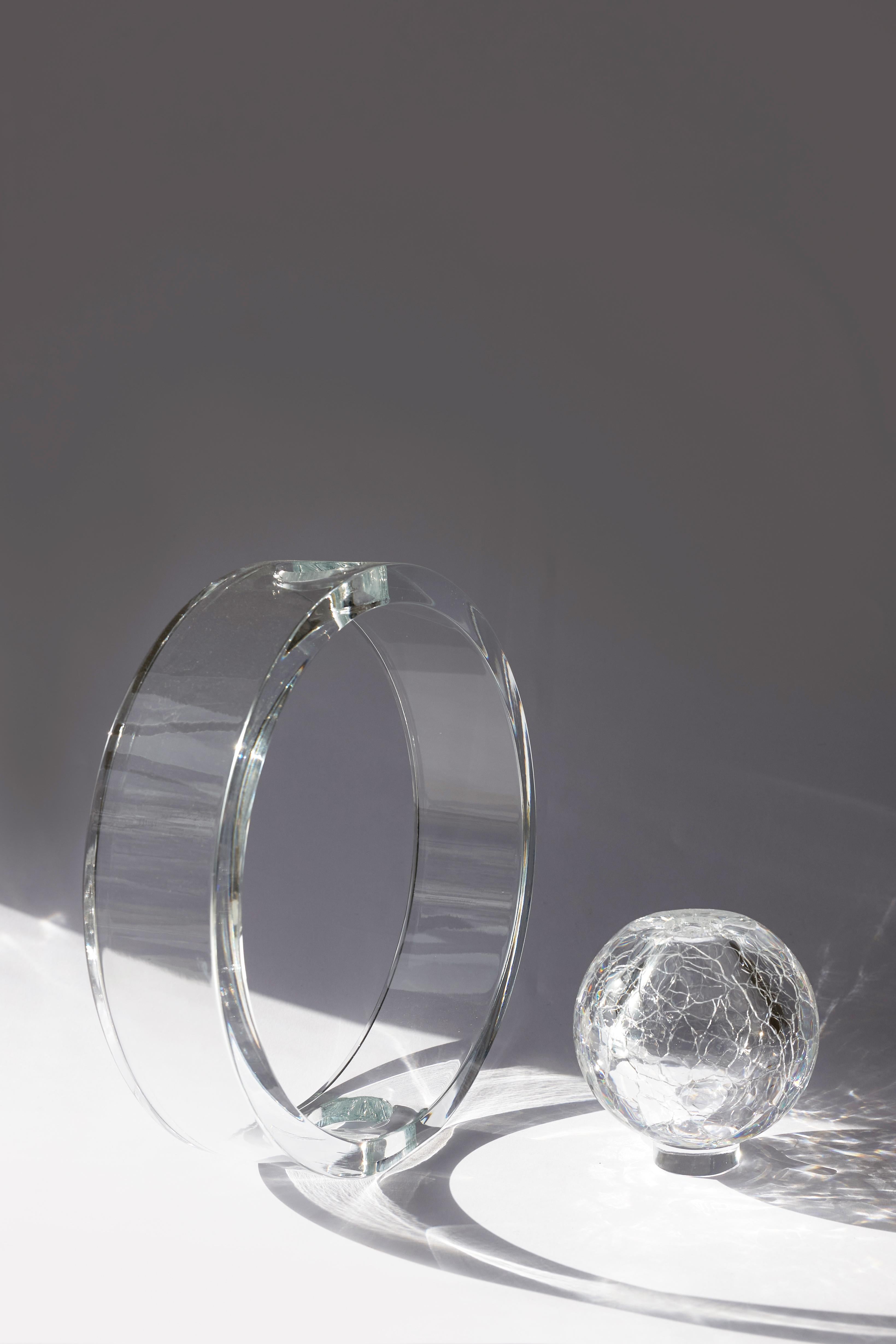 Pure Crystal Saturno & Saturnino Vase by Studio Bojola For Sale 1