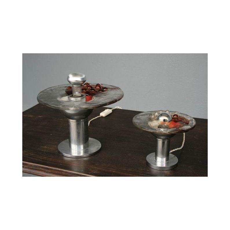 Coppia di lampade in vetro Pure Design 1970 False in vendita 2