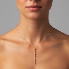 Pure Elegance Diamond 14K (or 18k upon request) Yellow Gold Lariat Necklace