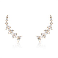 Pure Essence 14K (or 18k upon request) Yellow Gold Diamond Climber Earrings