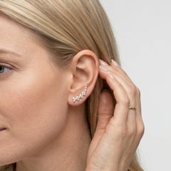 Pure Essence 14K (or 18k upon request) Yellow Gold Diamond Climber Earrings
