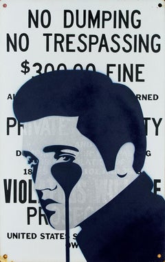 300$ FINE Pure Elvis Presley UNIQUE work on metal sign Urban Pop Art Hollywood