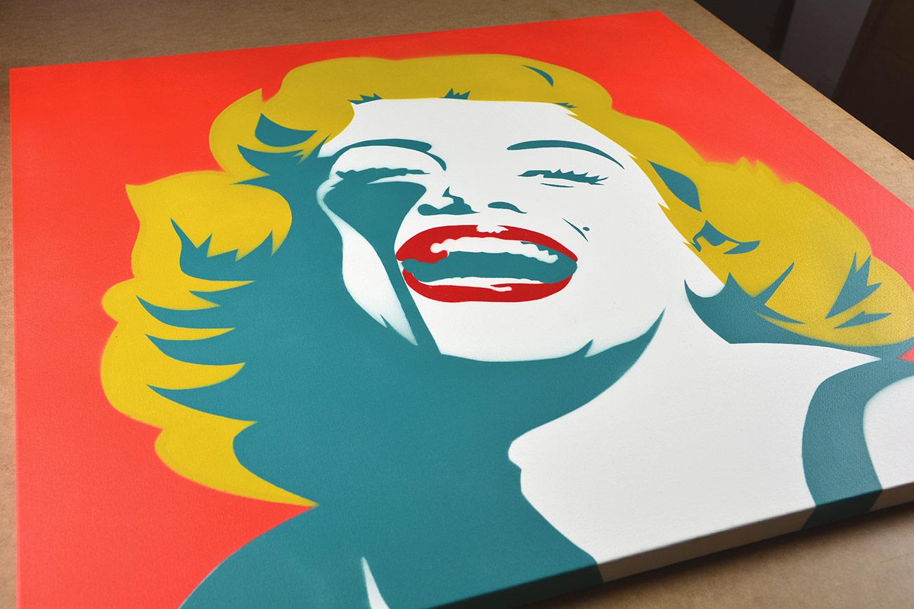 PURE EVIL: Screaming Marilyn Monroe CANVAS - Street art, Pop Art - Painting by Pure Evil