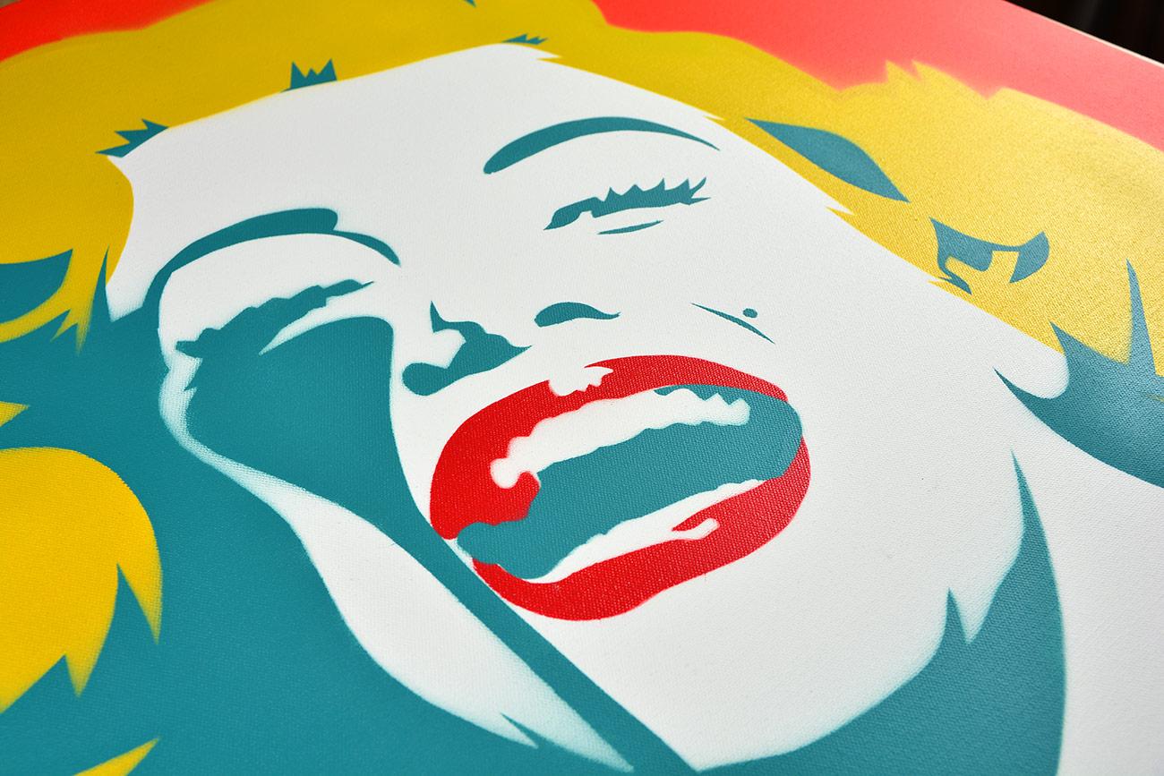 PURE EVIL: Screaming Marilyn Monroe CANVAS - Street Art, Pop Art (Pop-Art), Painting, von Pure Evil