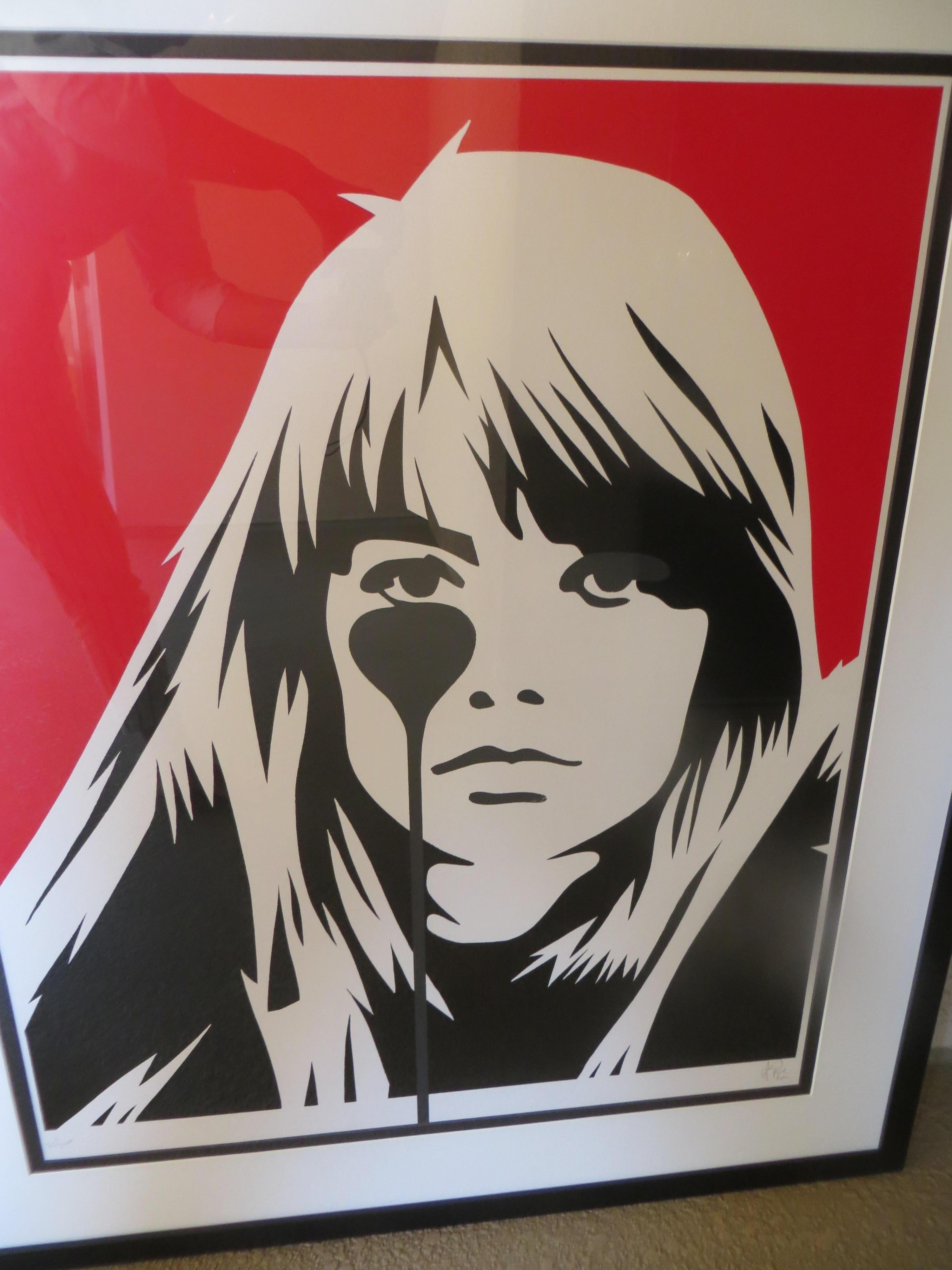 Francoise Hardy After Pure Evil lithograph numbered and signed 3