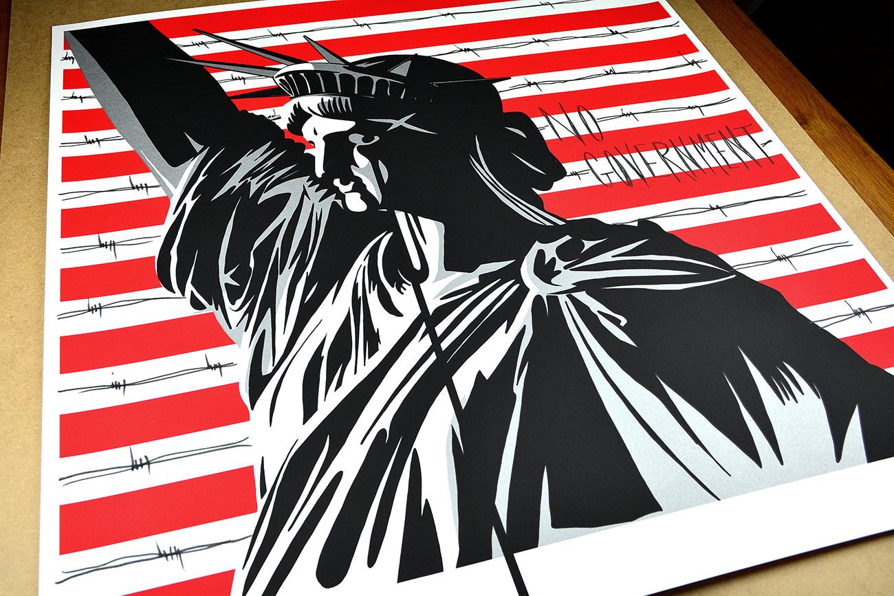 PURE EVIL:  AMERICA'S NIGHTMARE 2020 Unique hand finished Street Pop Art - Print by Pure Evil