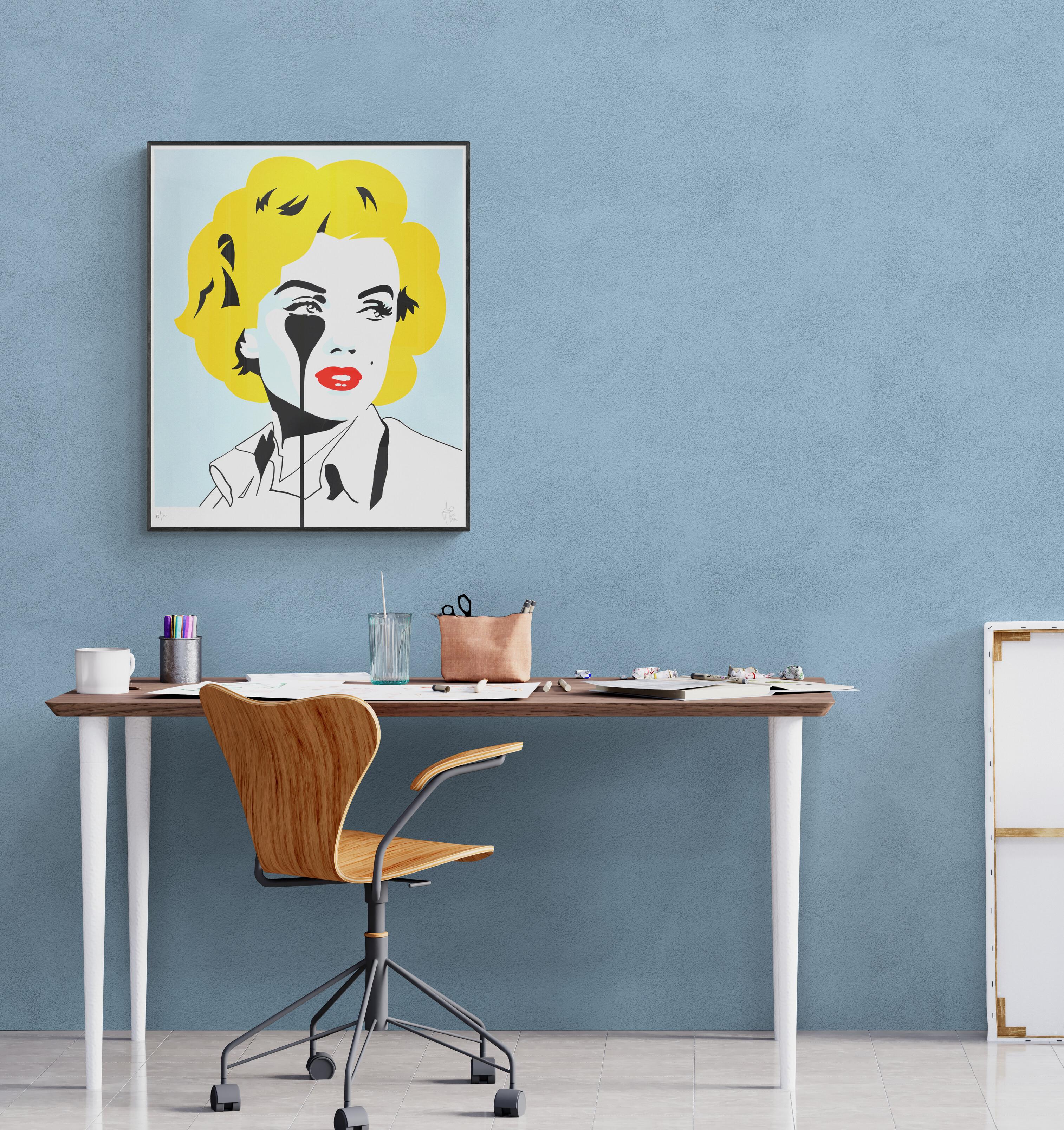 PURE EVIL - Marilyn Monroe di Arthur Miller Street Urban Pop Graffiti Hollywood UK - Print Pop Art di Pure Evil