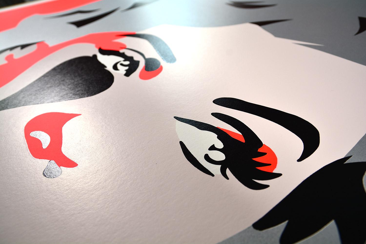 PURE EVIL -ARTHUR MILLER'S MARILYN MONROE Street Urban Pop Graffiti Hollywood UK - Gray Figurative Print by Pure Evil