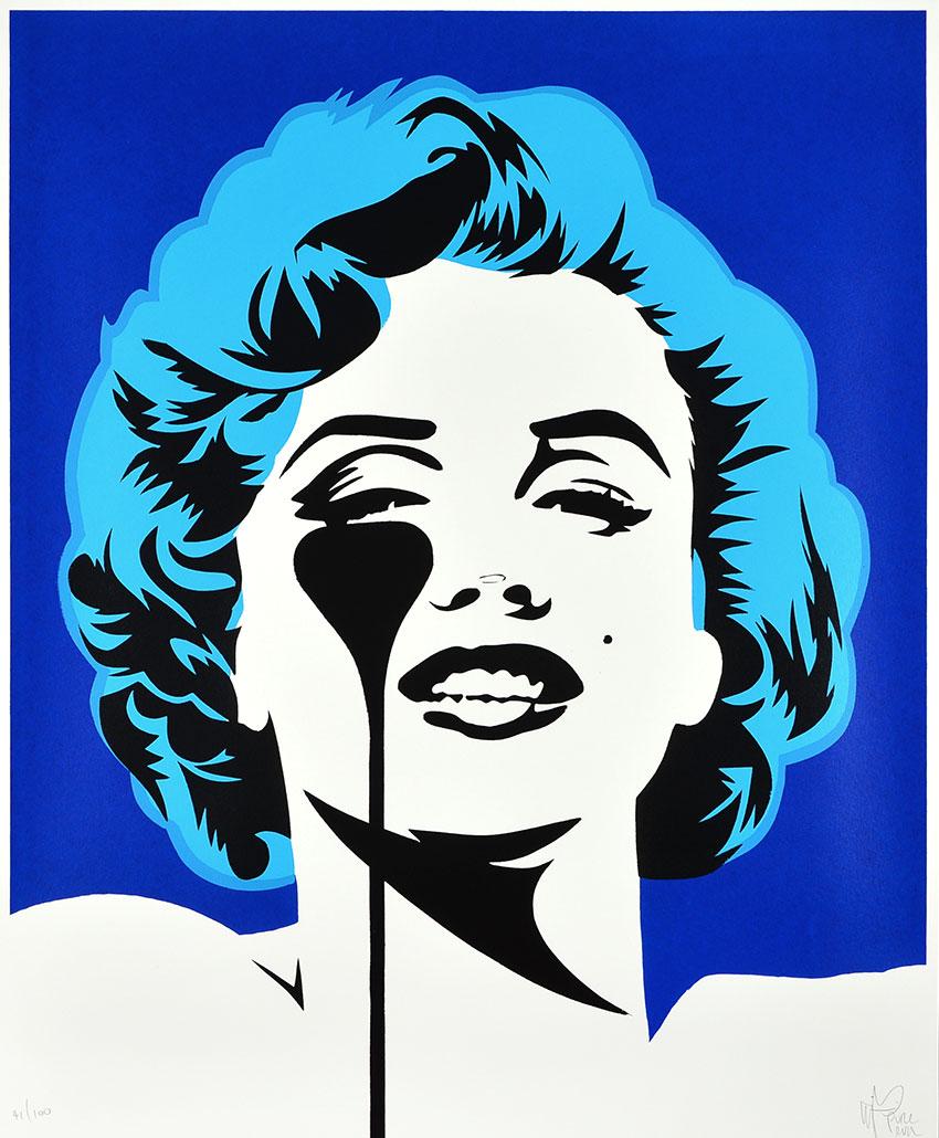 Pure Evil Figurative Print - PURE EVIL: I Dream of Marilyn - Limited ed. Screen print Street art Pop Art