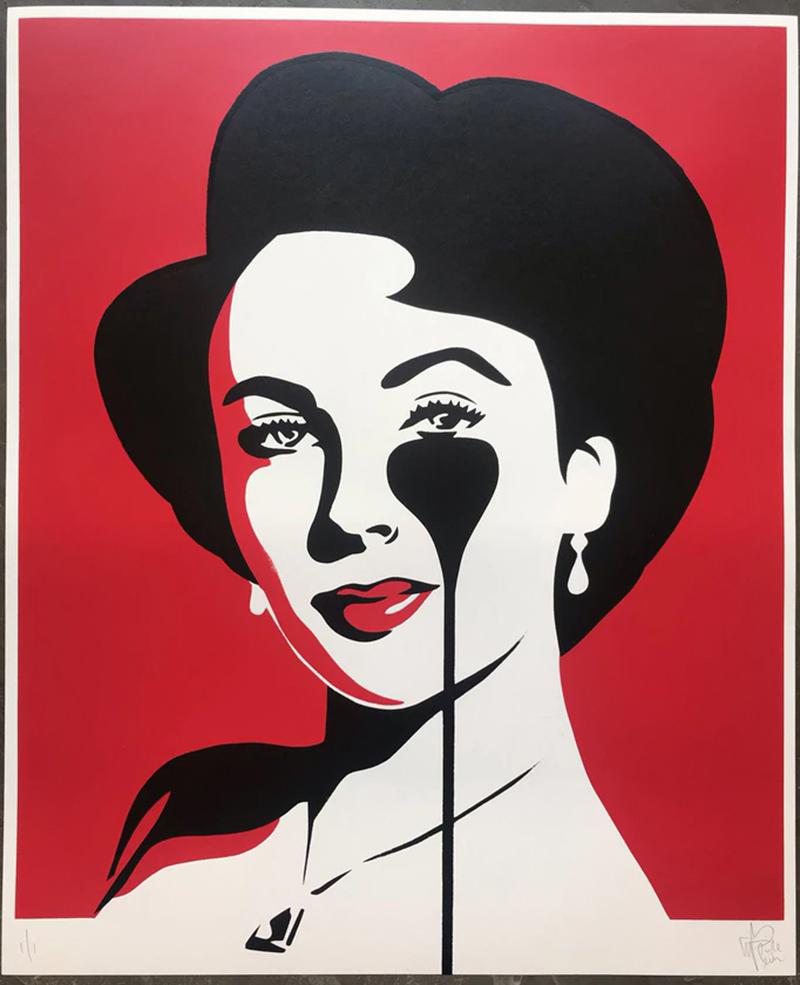 Pure Evil Figurative Print - PURE EVIL: Liz Loves Richard - Street Art, Pop Art, Liz Taylor & Richard Burton