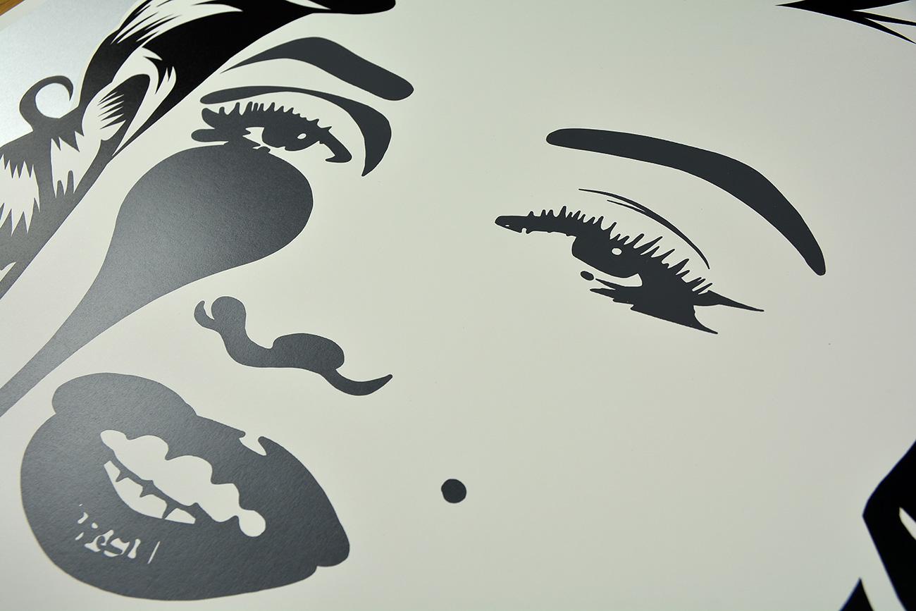 PURE EVIL - MARILYN MONROE CLÁSICO NEGRO Callejero Urbano Pop Graffiti Hollywood UK - Print de Pure Evil