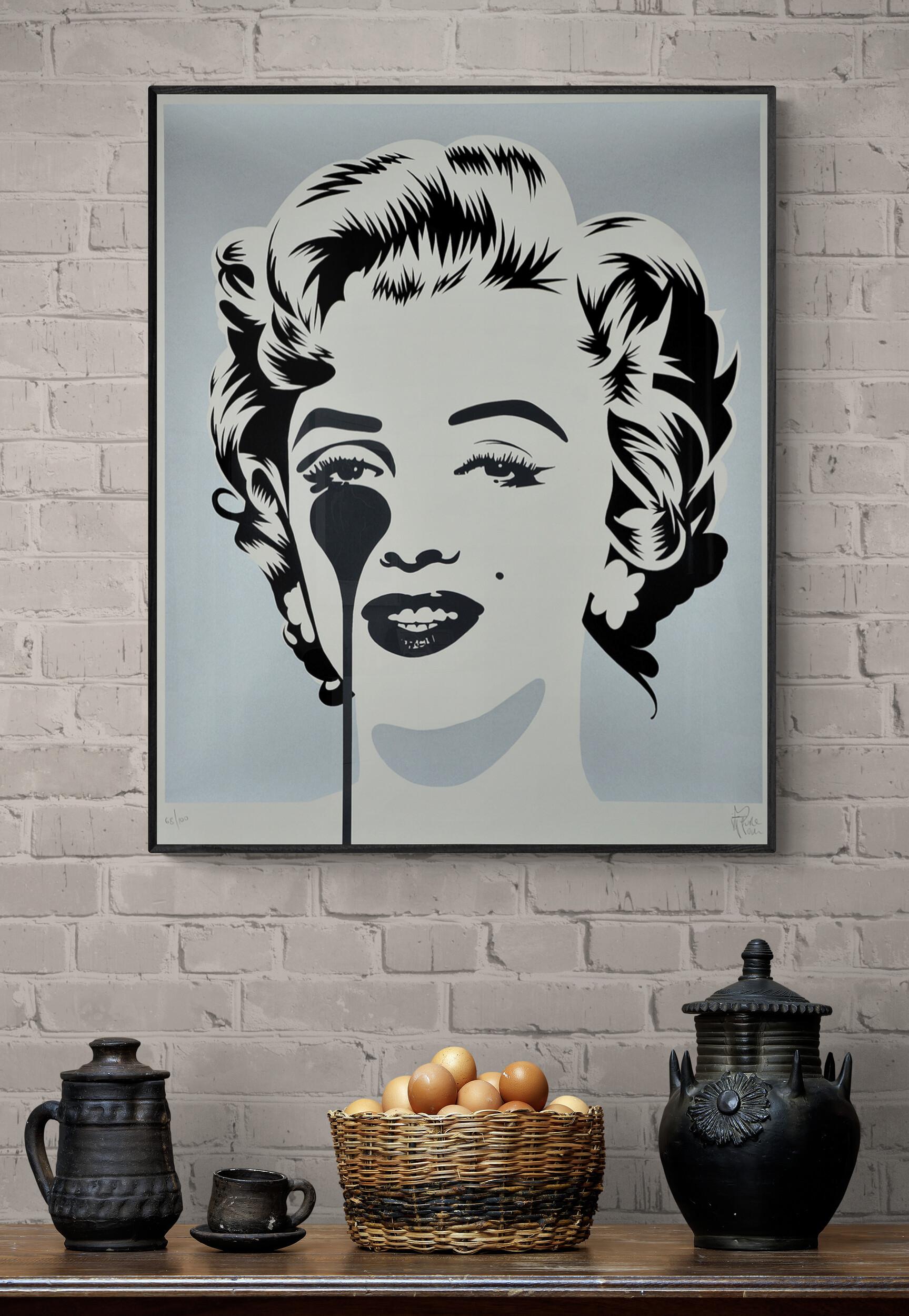 PURE EVIL - MARILYN MONROE CLÁSICO NEGRO Callejero Urbano Pop Graffiti Hollywood UK en venta 2