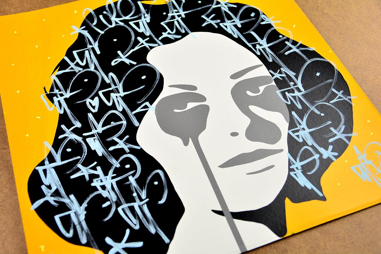 PURE EVIL LA PESADILLA DE RICHARD BURTON Graffiti callejero único Arte pop Liz Taylor - Print de Pure Evil