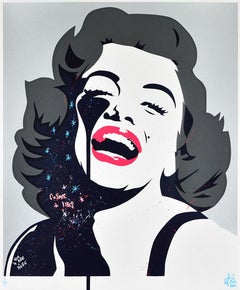 PURE EVIL: Screaming Marilyn Monroe - Cosmic vibes, unique hand finished print