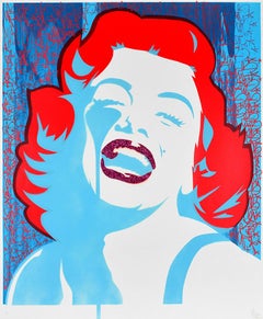 PURE EVIL: Screaming Marilyn Monroe. Unique hand finished print. Street, Pop Art