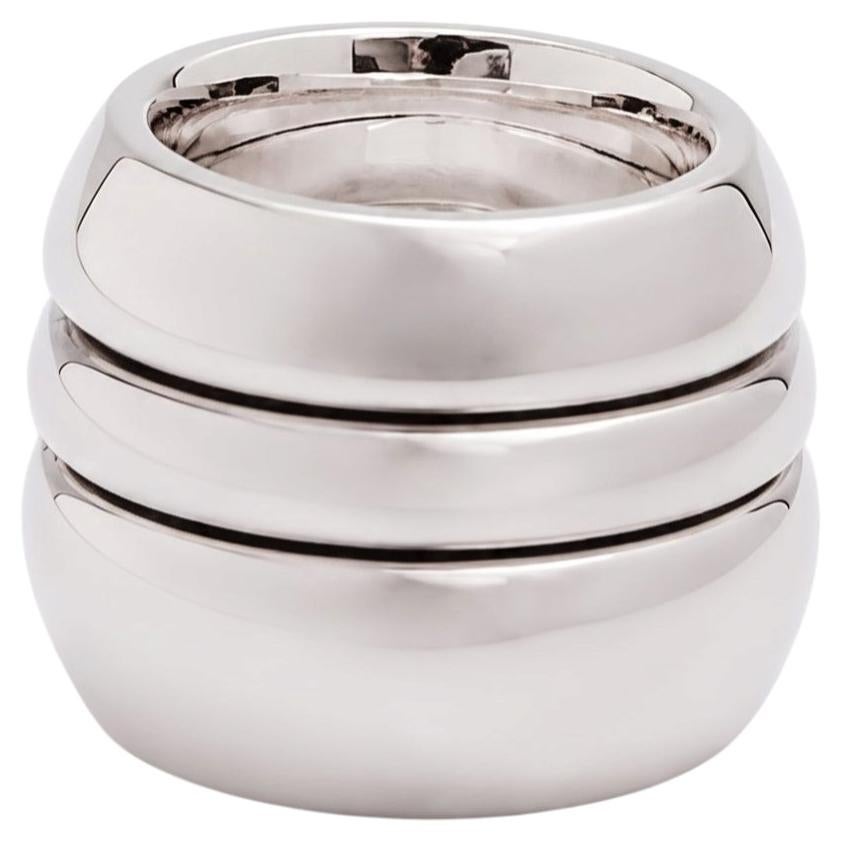 Pure Form 01 Three Modular Ring in Sterling Silver 925 by KARNEEVAL