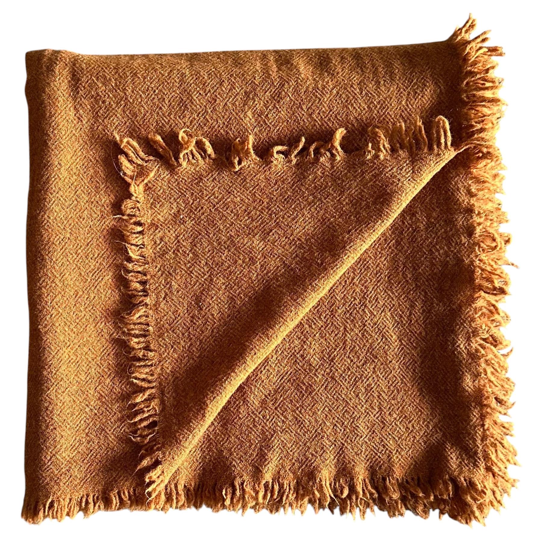 Pure French Virgin Wool Throw in Ambre
