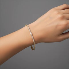Pure Grace 14K (or 18k upon request) Yellow Gold Sapphire Tennis Bracelet