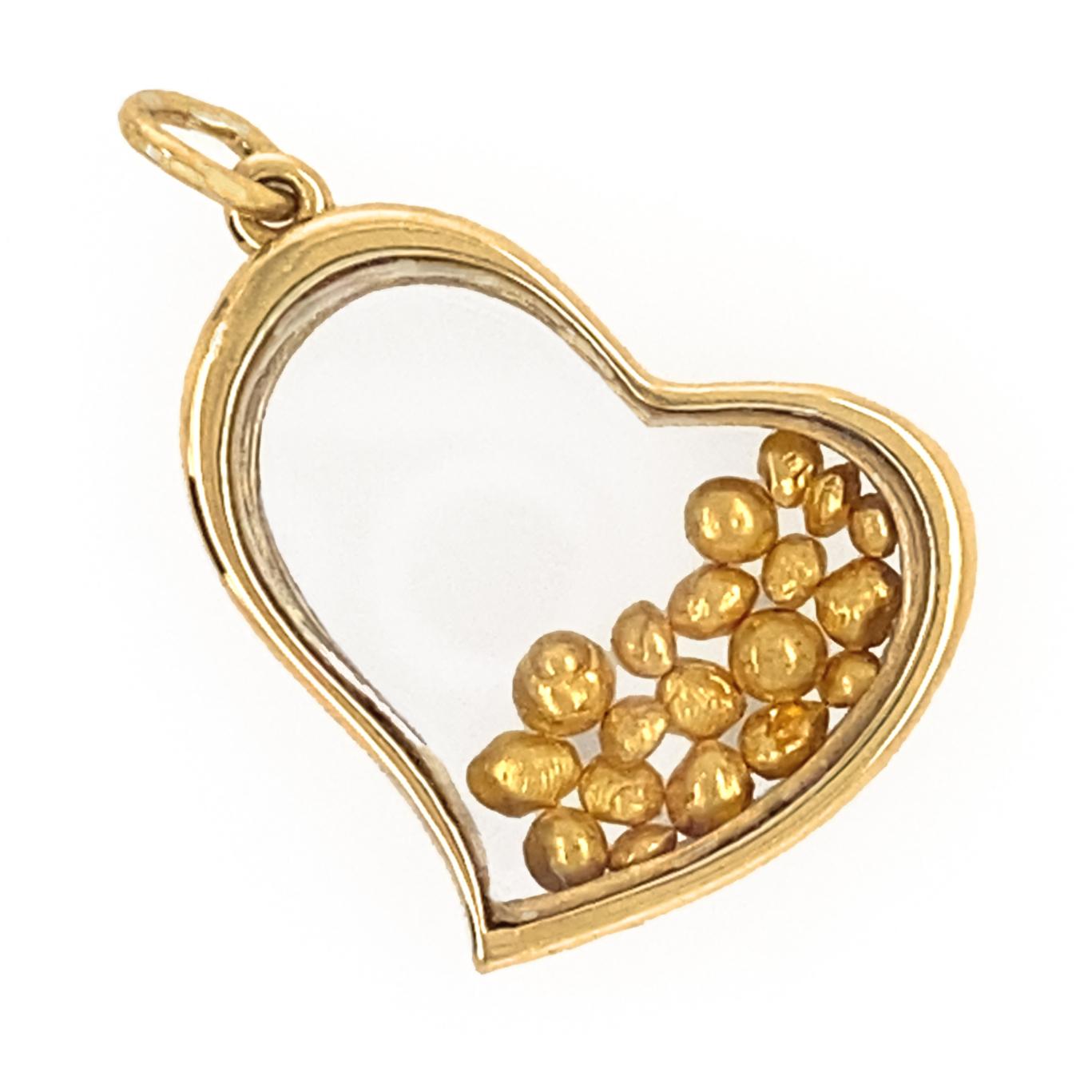 gold heart nugget necklace