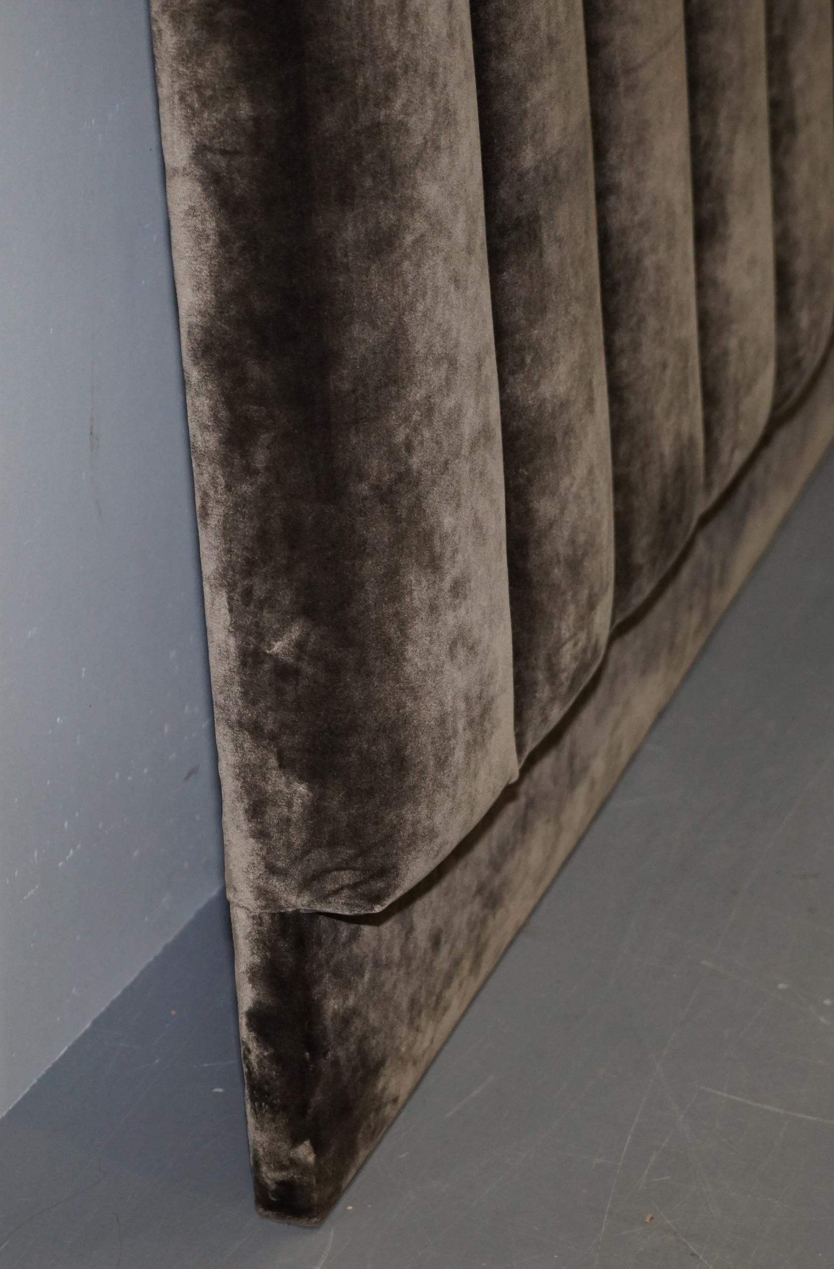 Pure Luxury Silk Velvey Upholstered Ralph Lauren Fluted King Size Headboard 1