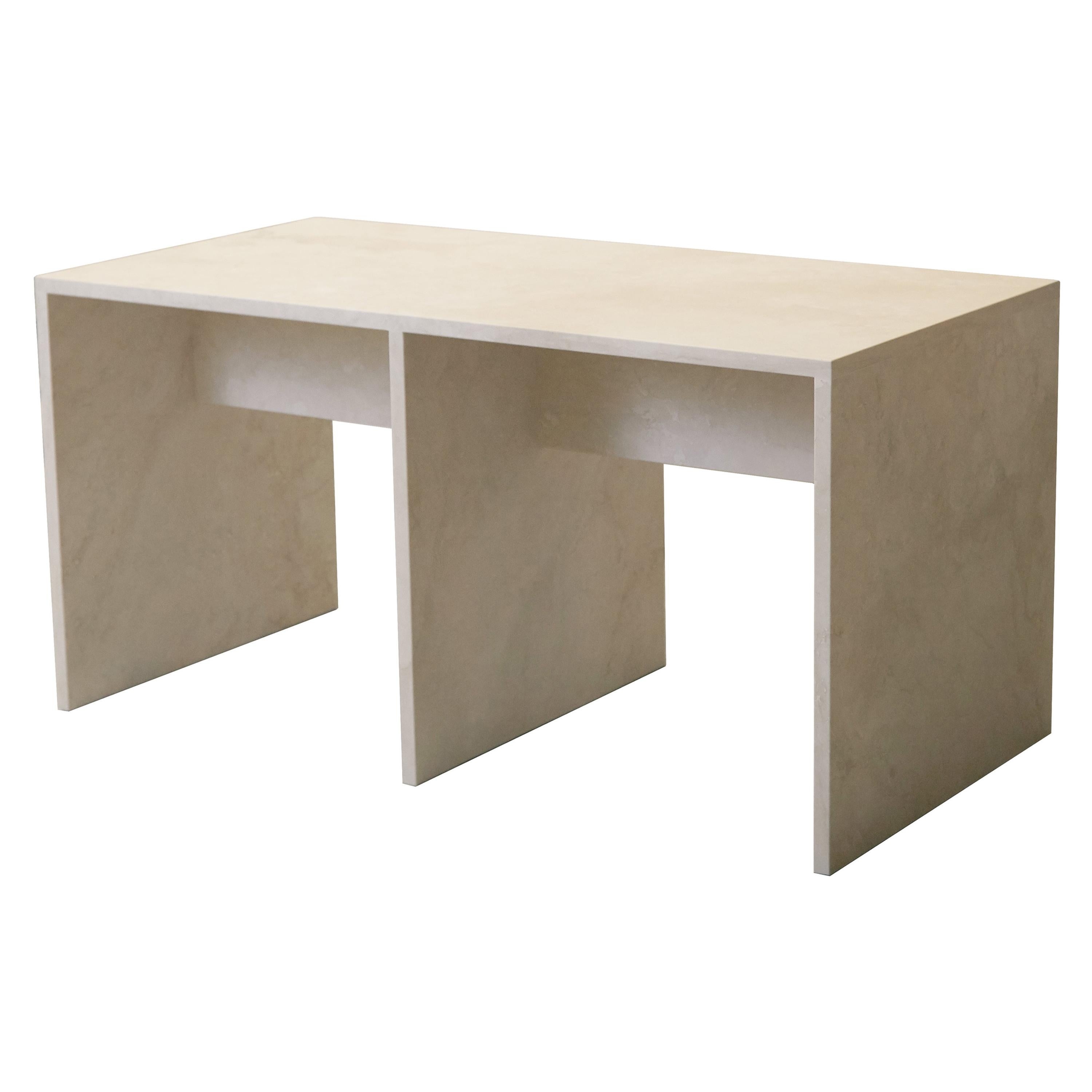 Nº113 Travertine console table or desk by Amee Allsop For Sale
