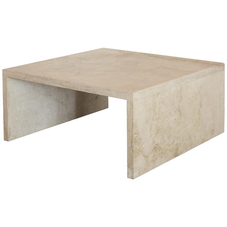 AA106.2 Travertine Low Side Table by Amee Allsop For Sale