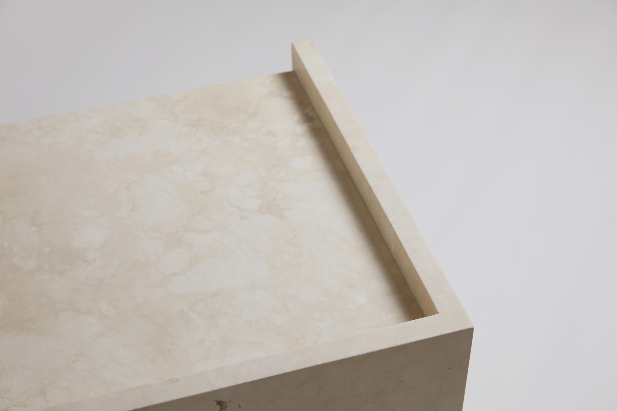AA112.2 Travertine Side table by Amee Allsop For Sale 4