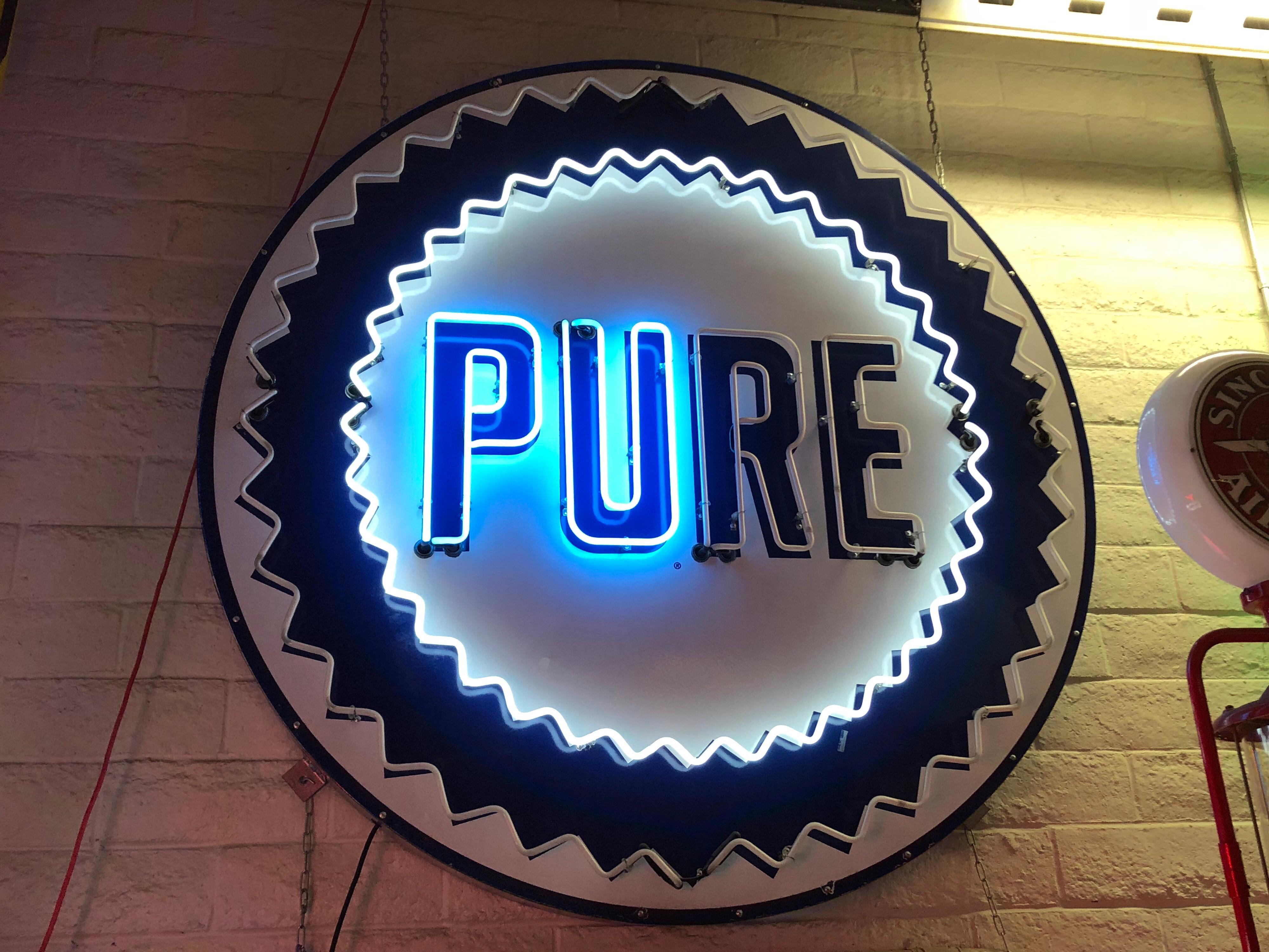 American Pure Oil Animated Neon Sign, 1950s For Sale