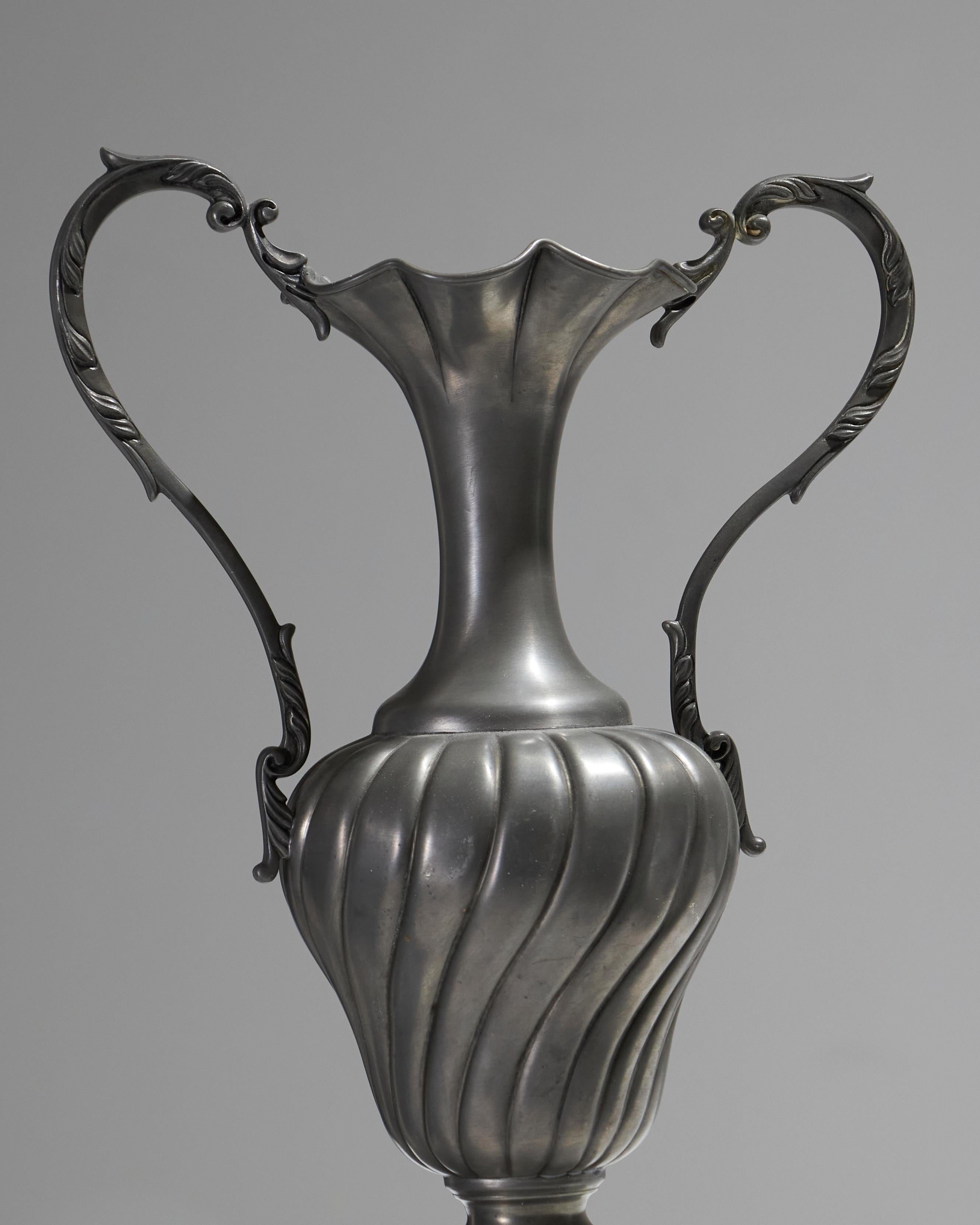 Peltro Vaso ad anfora in peltro puro