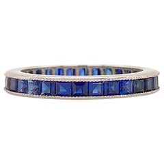 Pure Platinum and Natural Sapphire Eternity Band 3.0g
