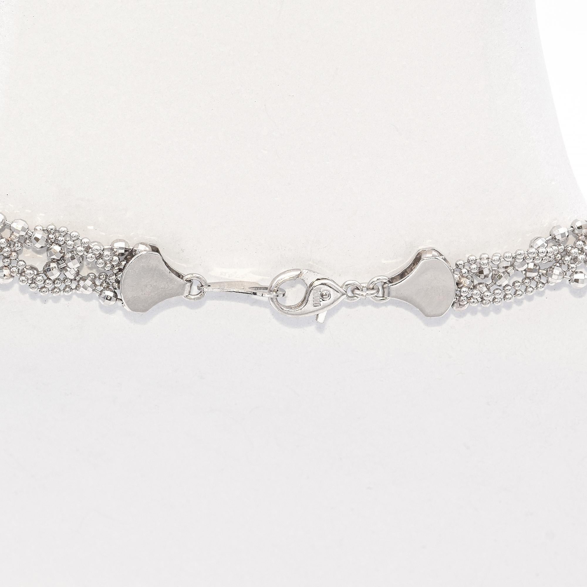 Collier de perles en platine pur taillé en diamant 1