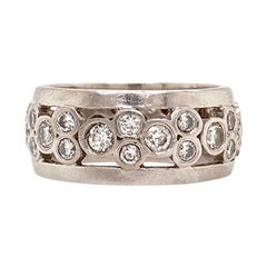 Pure Platinum Genuine Diamond Bubble Style Eternity Band 1.75 Carat 9.7g