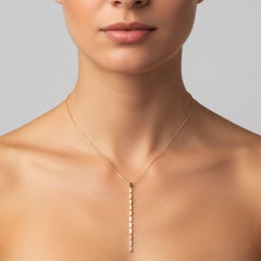 0.07ctw Diamond 14K Yellow Gold Lariat Necklace